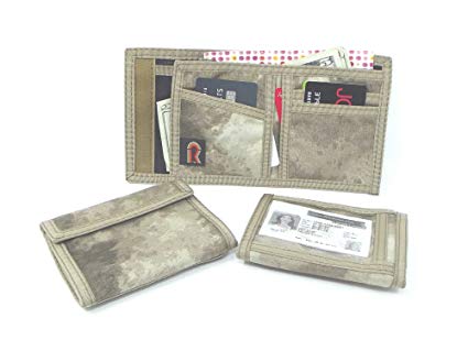 Camouflage Bifold Nylon ID Wallet. Hook and Loop. Made in USA