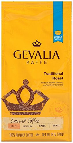 GEVALIA Traditional Roast Coffee, Mild, Ground, 12 Ounce