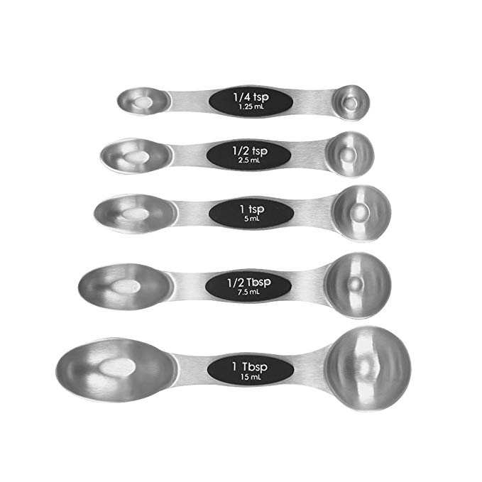Magnetic Measuring Spoons, Alotpower Stainless Steel Measuring Spoons Measuring Spoon Set of 5 for Measuring Dry and Liquid Ingredients on Cooking and Baking