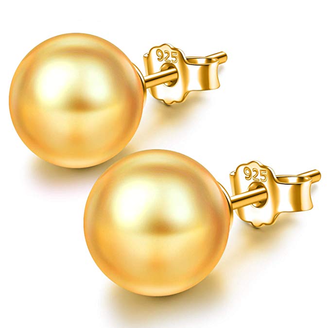 J.NINA ✦Only You✦ Valentines Day Earrings Gifts for Women Pearl Sterling Silver Ball Studs Clip On Earrings Hypoallergenic Nickel Free