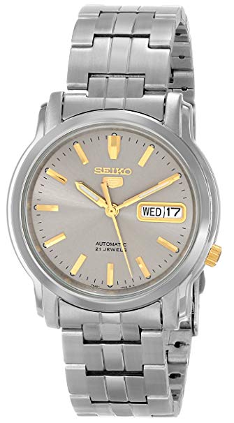 Seiko Men's SNKK67 "Seiko 5" Grey Dial Stainless Steel Automatic Watch