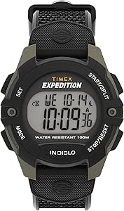 Timex Men's Expedition 41mm Watch - Black Strap Digital Dial Green Case