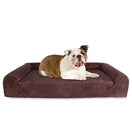 KOPEKS Deluxe Orthopedic Memory Foam Sofa Lounge Dog Bed - Large - Brown
