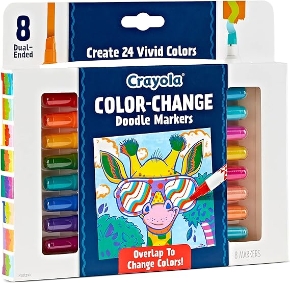 Crayola Color Changing Markers (8ct), Assorted Colors, Markers for Teens, Pair with Adult Coloring Books, Gift for Teens, Nontoxic