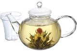 GROSCHE MONACO All Glass Hand Blown Teapot with Infuser 1250 ml 42 fl oz Capacity