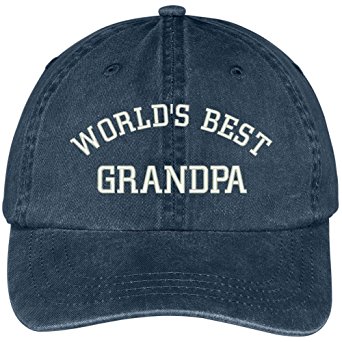 Trendy Apparel Shop World's Best Grandpa Embroidered Pigment Dyed Low Profile Cotton Cap