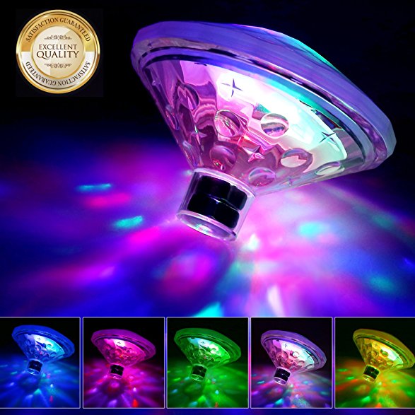 Bath Light Toys for Kids(7 Lighting Modes), Aiskki Underwater Light Show, 100 Waterproof Lightning Bath Toy, Colorful Floating Lights for Bathtub Swimming Pool Party Pond Spa