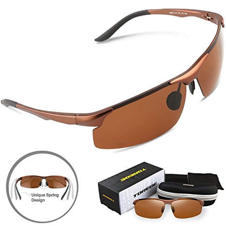 Torege Men's Sports Style Polarized Sunglasses Driver Glasses Unbreakable Frame M291