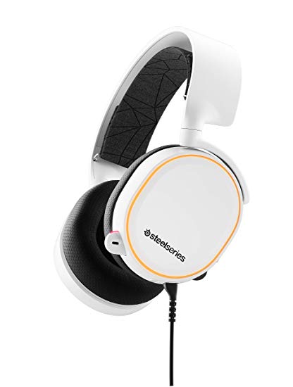 SteelSeries Arctis 5 (2019 Edition) RGB Illuminated Gaming Headset with DTS Headphone:X v2.0 Surround for PC and Playstation 4, White