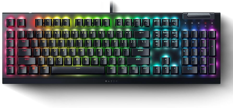 Razer BlackWidow V4 X (Green Switch) - Mechanical Gaming Keyboard with Razer Chroma RGB (Clicky Mechanical Switches, 6 Dedicated Macro Keys, Doubleshot ABS Keycaps) UK Layout | Black