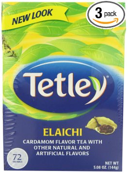Tetley Tea, Elaichi (Cardamom), 72-Count Tea Bags (Pack of 3)
