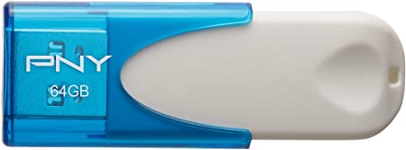 PNY 64GB Attaché 4 USB 2.0 Flash Drive - Blue/White