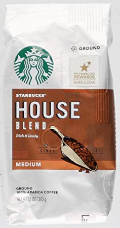Starbucks House Blend Ground Coffee (Medium), 12 Oz