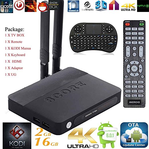 Kukele 2017 Plug-N-Play Ready KODI 17 Fully Loaded Octa Core S912 - CSA91 PRO Android 6.0 OTT Streaming Media Player [Dual WIFI/Antenna/2G 16G] - Wireless Keyboard/Instruction/Unlocked Watch ANYTHING