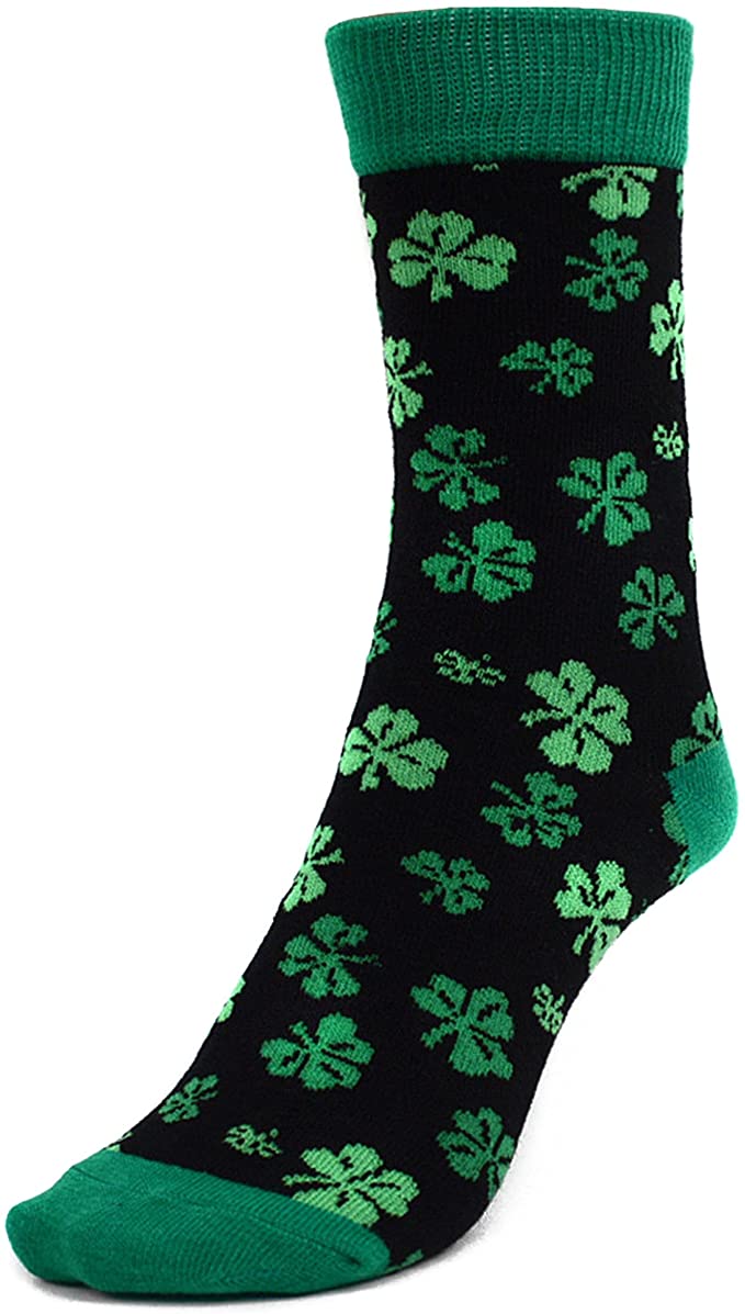 Parquet Women's St. Patrick's Day Shamrock Clover Pattern Novelty Socks