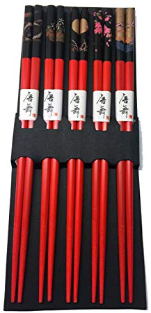 JapanBargain 3673 Bamboo Chopstick 9 inches Red
