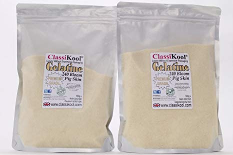 Classikool 240 Bloom 1kg (1000g) Pigskin Gelatine Gelatin Professional Grade Premium Quality [Free UK Post]