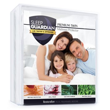 Sleep Guardian® Twin Mattress Protector - Lab Tested Premium Waterproof, Hypoallergenic Mattress Cover - Lifetime Warranty