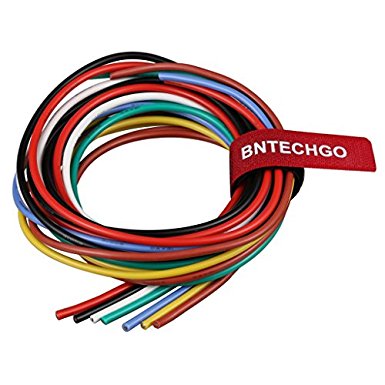 BNTECHGO 16 Gauge Silicone Wire Kit Ultra Flexible 7 Color High Resistant 200 deg C 600V Silicone Rubber Insulation 16 AWG Silicone Wire 252 Strands of Tinned Copper Wire Stranded Wire Battery Cable