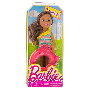 Tamika w/ Crab Inner Tube: Barbie Chelsea & Friends Pool Collection ~5.25" Doll Figure