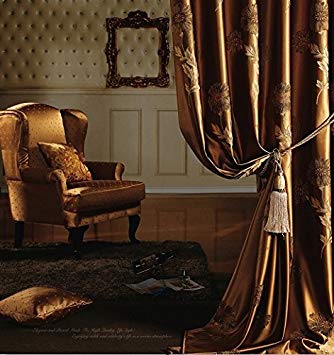IYUEGO Traditional Jacquard Faux Silk Multi Floral Grommet Top Curtain Draps 50" W x 102" L (One Panel)