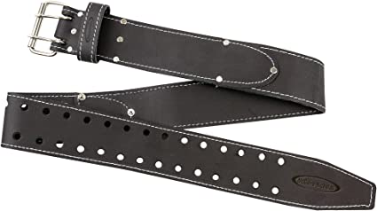 McGuire-Nicholas Men's Standard 2 3/4" inch Oil Tanned Leather Tool Work Belt for 29"-46" Waist, Dark Brown, 3"