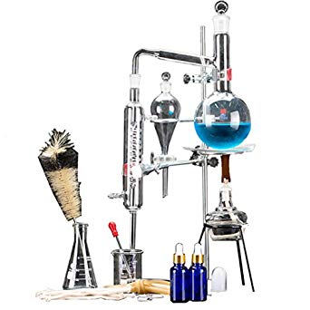 24pcs New 500ml Lab Essential Oil Distillation Apparatus Water Distiller Purifier Glassware Kits w/Separatory Funnel Condenser Pipe