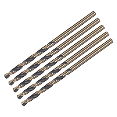 uxcell Straight Shank Twist Drill Bits 2.5mm High Speed Steel 4341 with 2.5mm Shank 5 Pcs for Stainless Steel Alloy Metal Plastic Wood