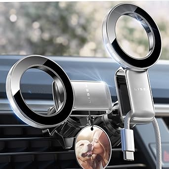 LISEN Fits MagSafe Car Mount - [30 Super Magnets] Magnetic Car Phone Mount, Air Vent Cell Phone Holder Clip, Automobile Car Phone Hold for iPhone 15 14 13 12 Pro Max Plus & MagSafe Case & All Phones