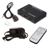 Fosmon HD1832 Intelligent 5x1 5-Port HDMI SwitchSwitcher with IR Remote and AC Adapter Supports 3D