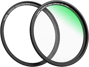 SmallRig 67mm Magnetic Black Diffusion 1/4 Filter Mist Filter   67mm Threaded Filter Ring, HD Optical Glass 28 Layers Multi Nano Coated Black Mist Filter for Portrait Photography/Video/Vlog - 4583