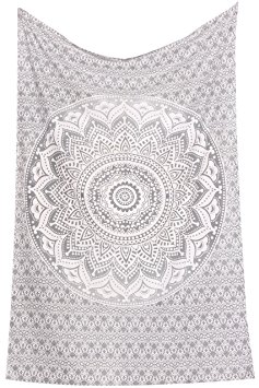 Exclusive "Twin Gray/silver Ombre Tapestry by JaipurHandloom" Ombre Bedding , Mandala Tapestry, Multi Color Indian Mandala Wall Art Hippie Wall Hanging Bohemian Bedspread