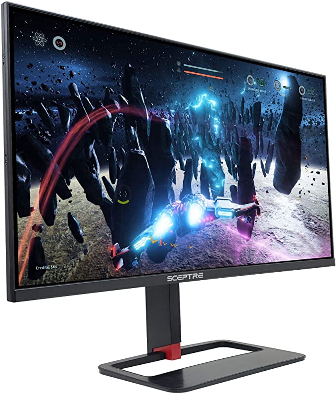 Sceptre 27 inch QHD IPS LED Monitor 2560x1440 HDR400 HDMI DisplayPort up to 144Hz 1ms Height Adjustable, Build-in Speakers, Gunmetal Black 2021 (E275B-QPN168)