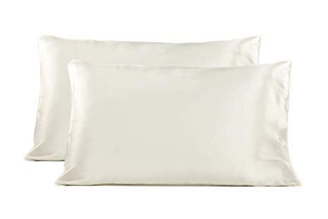 TexereSilk Mulberry Silk Pillowcase (2-Pack, Natural White 2 PK, K) Best Gift