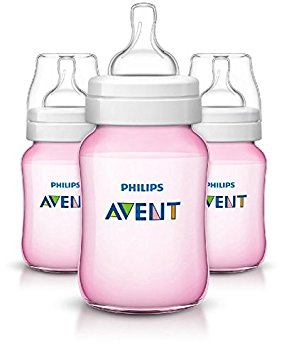 Philips Avent Anti-colic Baby Bottles Pink, 9oz, 3 Piece