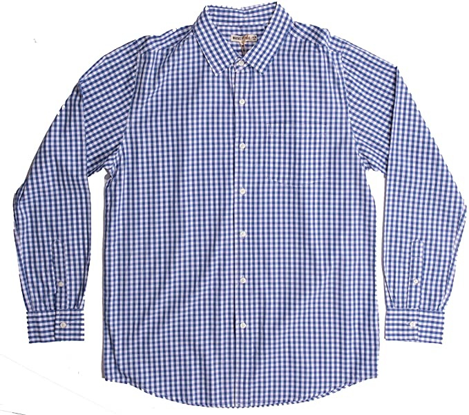 Whiskey & Oak Slim Fit Gingham Plaid Casual Button Down Shirt for Men