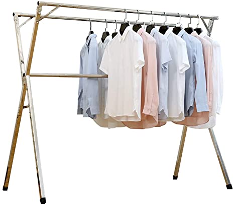 Foldable Clothes Drying Rack Free Installed Stainless Steel Space Saving Retractable Rack Hanger Heavy duty 110 to 150cm(Foldable)