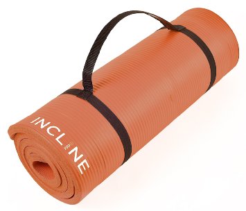 Incline Fit Extra Thick and Long Comfort Foam Yoga/Exercise Mat with Carrying Strap