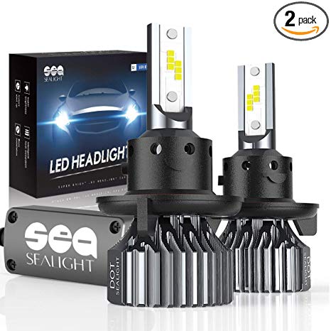 H13 9008 Led Headlight Bulbs Hi/Lo beam, SEALIGHT 24 x CSP Led Chips Fanless Headlight Kit- 40W 6000K Cold White