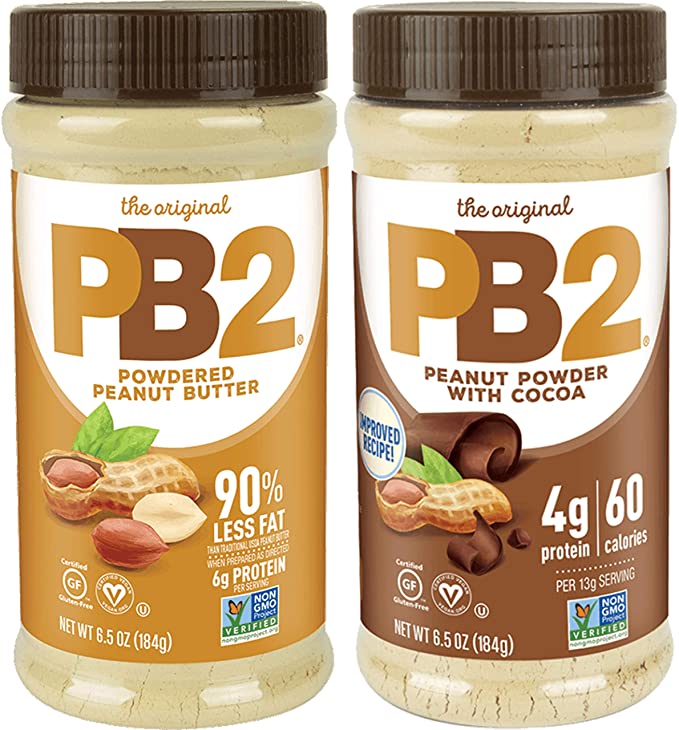 Bell Plantation PB2 Powdered Peanut Butter and PB2 with Premium Chocolate, 6.5 Ounce (Pack of 2)