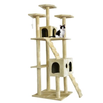 BestPet CT-9073 Cat Tree Scratcher Play House Condo Furniture Toy 73-Inch Beige