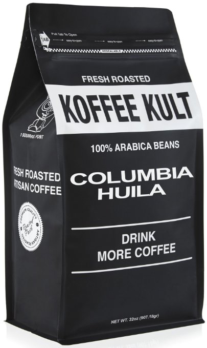 Koffee Kult Coffee Beans Colombian Huila - Highest Quality - Whole Bean Coffee Beans - Fresh Roasted Roasted Colombian 2 pound