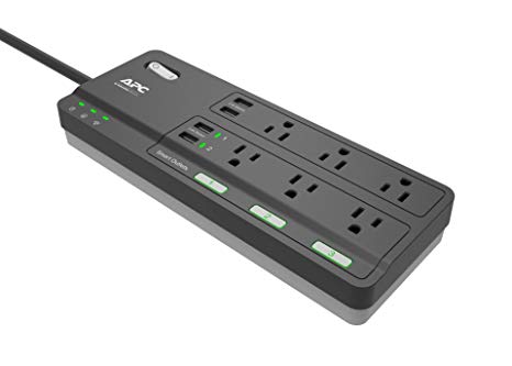 APC Smart Plug Surge Protector with USB Charging Ports, Works with Alexa WiFi Plug - Black