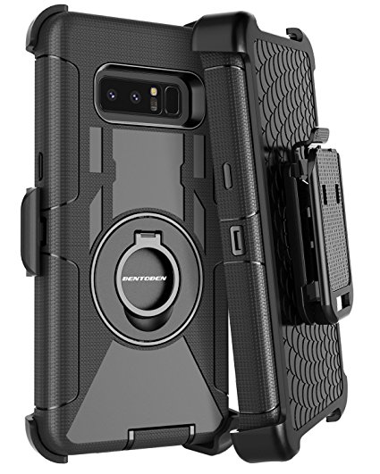 Samsung Note 8 Case, Galaxy Note 8 Case Belt Clip, BENTOBEN Heavy Duty Shockproof Kickstand Swivel Belt Clip Full Body Rugged Bumper Hybrid Holster Protective Case for Samsung Galaxy Note 8, Black