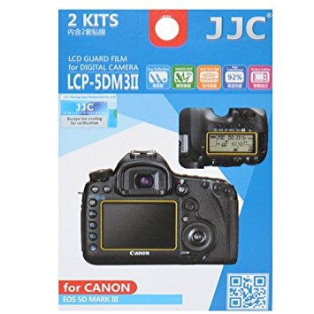 JJC LCP-5DM3II LCD Film Camera Screen Display Protector for Canon 5D Mark 3 III 5DIII 5Ds/5DsR Camera (2 pack)