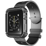 Apple Watch Case i-Blason Rugged Protective Case with Strap Bands for Apple Watch  Watch Sport  Watch Edition 2015 Release 2015 42 mm Black