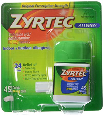 Zyrtec Tablets, 45 Count, 10 mg