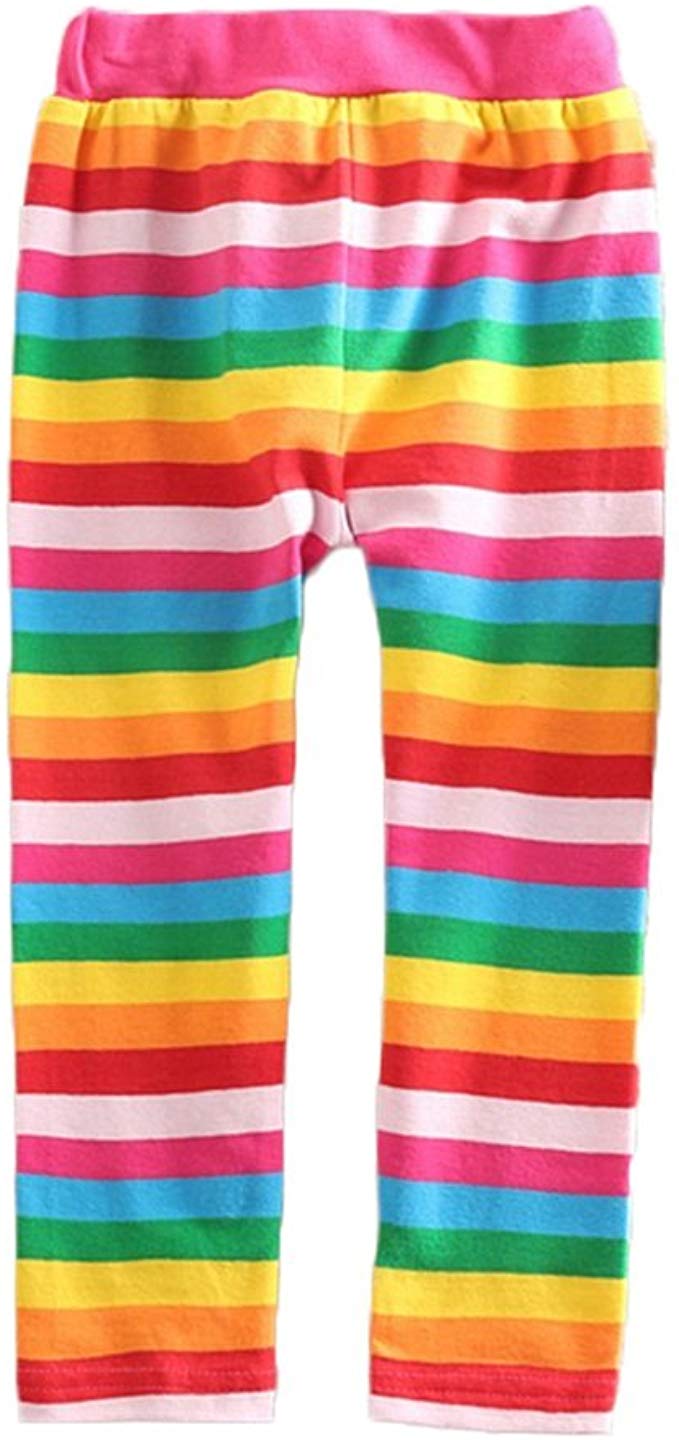 VIKITA Girls Stripe Leggings Cotton Flower Long Spring Summer Pants for 2-8 Years ?-