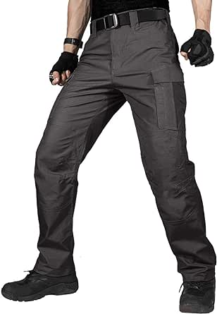 FREE SOLDIER Men's Water Resistant Pants Relaxed Fit Tactical Cargo Work Pants with Multi Pocket