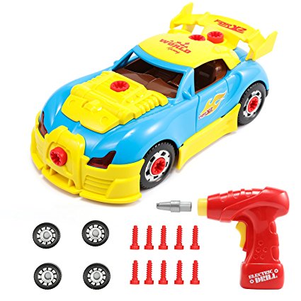 Take Apart Car with Tool Drill, Magicfly Take-A-Part World Racing Car Toy for Kids of ages 3 , 30 Pieces